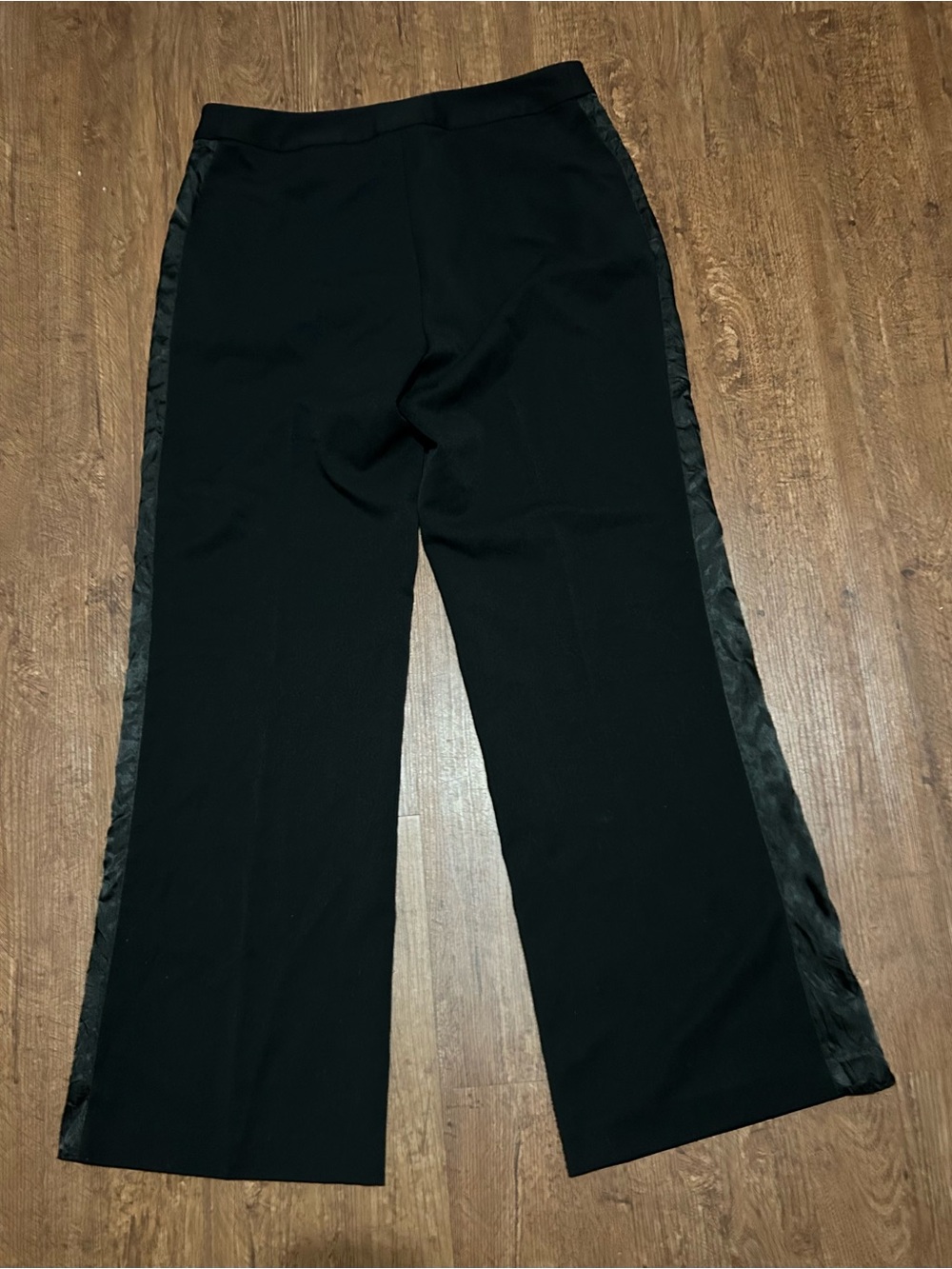 Spiegel Wide Leg black tuxedo-style dress pants (inseam 29’)